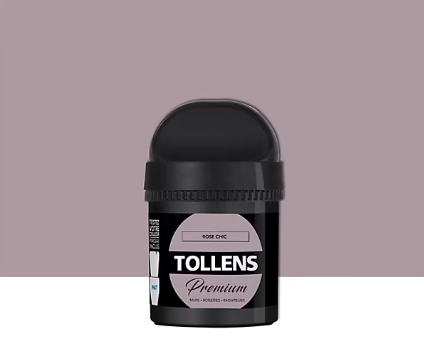 Testeur peinture Tollens premium murs, boiseries et radiateurs rose chic mat 50ml