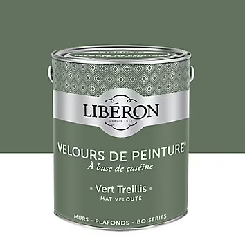 Peinture murs, plafonds et boiseries Velours de peinture vert treillis Libéron 2,5L
