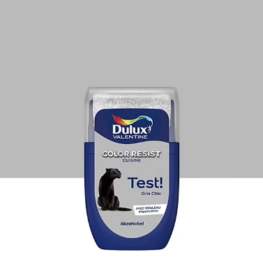 Testeur de peinture Color Resist cuisine Dulux Valentine mat gris chic 30ml