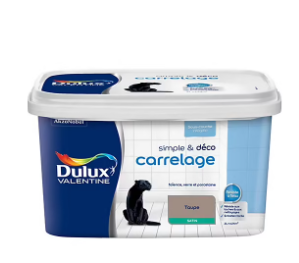 Peinture de rénovation pour support spécifique Simple & Deco Carrelage Dulux Valentine satin marron taupe 2L