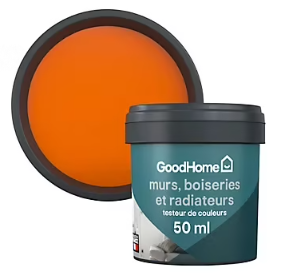 Testeur peinture intérieure couleur GoodHome satin valencia orange 50ml