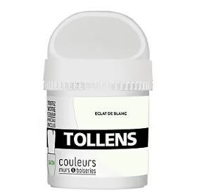 Testeur peinture murs et boiseries Tollens éclat de blanc satin 50ml