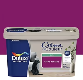 Peinture Crème De Couleur Dulux Valentine satin crème de cassis 2,5L