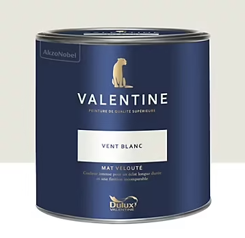Peinture Valentine murs et boiseries Dulux Valentine vent blanc velouté mat 2L