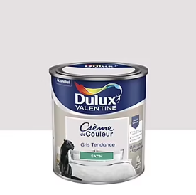 Peinture Crème de Couleur Dulux Valentine satin gris tendance 0,5L