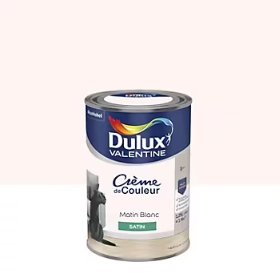 Peinture couleur murs, boiseries et radiateurs Crème de couleur Dulux Valentine matin blanc satin 1,25L