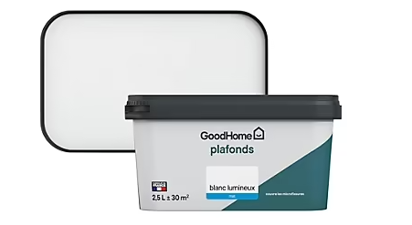 Peinture plafonds GoodHome blanc lumineux mat 2,5L