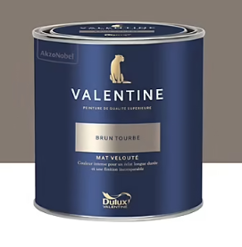 Peinture Valentine murs et boiseries Dulux Valentine beige brun tourbé velouté mat 0,5L