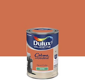 Peinture couleur murs, boiseries et radiateurs Crème de couleur Dulux Valentine terre cuite satin 1,25L