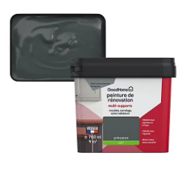 Peinture de rénovation GoodHome multi-supports satin gris Princeton 750ml