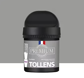 Peinture Tollens premium murs, boiseries et radiateurs gris platinium velours 50ml