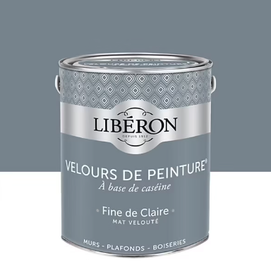 Peinture multisupport murs, plafonds et boiseries Velours de peinture gris fine de claire Libéron 2,5L