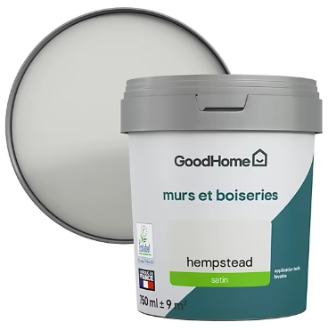 Peinture murs et boiseries GoodHome gris Hempstead satin 0,75L