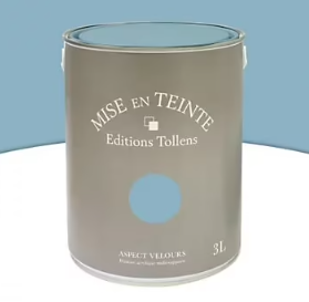 Peinture murs et boiseries Tollens Mise en teinte bleu rétro mat velours 3L