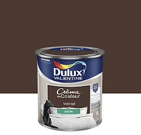 Peinture Crème de Couleur Dulux Valentine satin wengé 0,5L