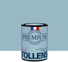 Peinture Tollens premium murs, boiseries et radiateurs bleu baltique velours 750ml