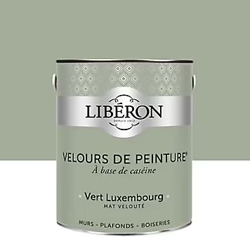 Peinture murs, plafonds et boiseries Velours de peinture vert Luxembourg Libéron 2,5L