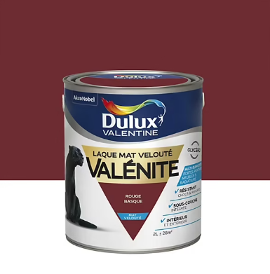 Laque boiseries et métal Valénite Dulux Valentine mat rouge basque 2L