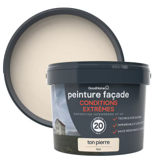 Peinture extérieure façade conditions extrêmes GoodHome ton pierre 10L