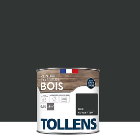 Peinture extérieure bois Tollens satin noir 500ml