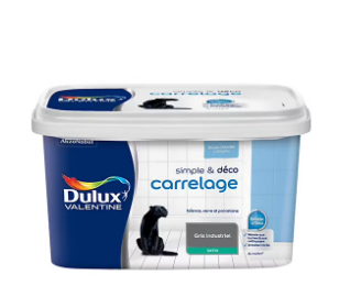 Peinture de rénovation pour support spécifique Simple & Deco Carrelage Dulux Valentine satin gris industriel 2L