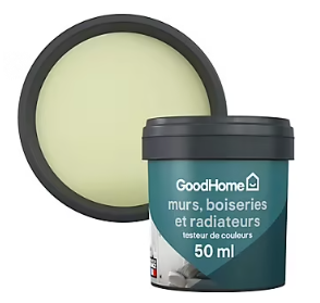 Testeur peinture résistante murs, boiseries et métal GoodHome vert Galway mat 50ml