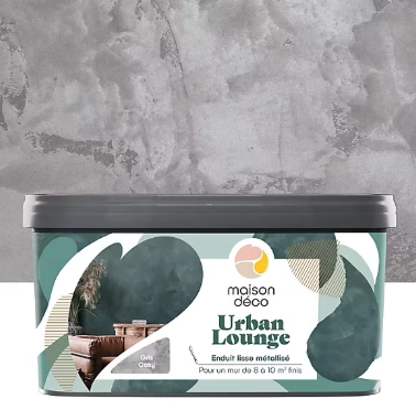 Enduit lisse métallisé Maison Déco Urban Lounge Déco gris cosy 4KG