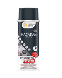Peinture aérosol Relook tout extrême Maison Deco gris macadam satin RAL7016 400ml
