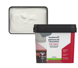 Peinture de rénovation GoodHome multi-supports satin crème Ottawa 750ml