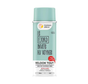 Peinture aérosol Relook tout bleu fjord satin 400ml Maison déco