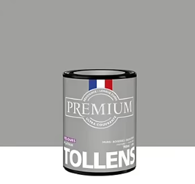 Peinture Tollens premium murs, boiseries et radiateurs gris platinium velours 750ml