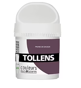 Testeur peinture murs et boiseries Tollens prune de saison satin 50ml