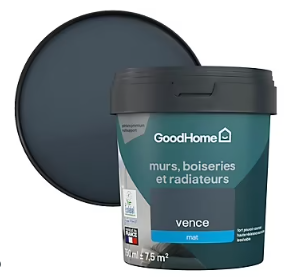 Peinture résistante murs, boiseries et métal GoodHome bleu Vence mat 0,75L