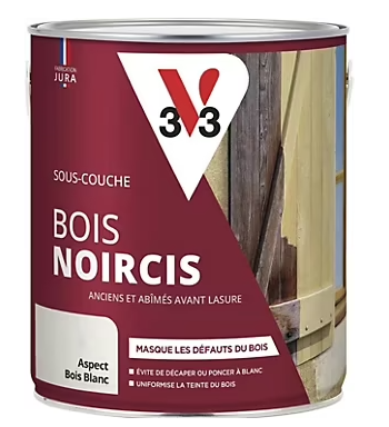 Préparation bois extérieur sous-couche bois noircis V33 aspect bois blanc 2,5L