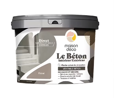 Enduit décoratif Le béton intérieur, extérieur Maison déco gris nickel 5kg