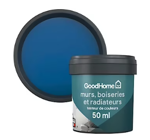 Testeur peinture résistante murs, boiseries et métal GoodHome bleu Valbonne mat 50ml