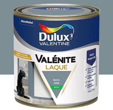 Laque acrylique Valénite Dulux Valentine bleu gris satin 500ml