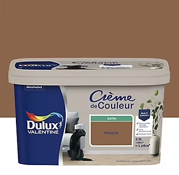 Peinture Crème De Couleur Dulux Valentine satin Havane 2,5L