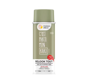 Peinture aérosol Relook tout vert kaki satin 400ml Maison déco