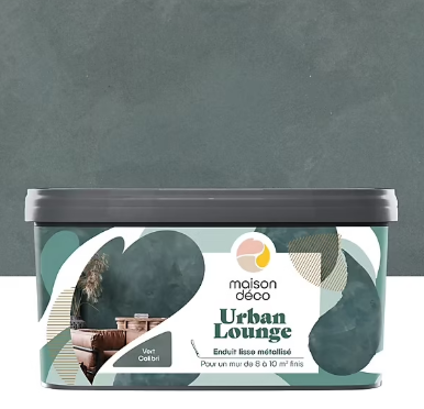 Enduit lisse métallisé Maison Déco Urban Lounge Déco vert colibri 4KG