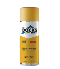 Peinture aérosol multi-supports Les Docks du bâtiment brillant jaune soleil 400ml