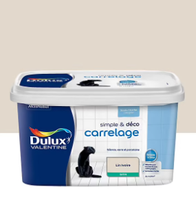 Peinture de rénovation pour support spécifique Simple & Deco Carrelage Dulux Valentine satin beige lin ivoire 2L