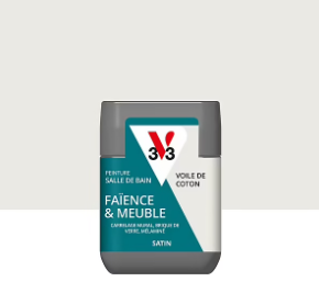 Testeur peinture de rénovation faïence et meuble de salle de bain V33 beige voile de coton satin 75ml