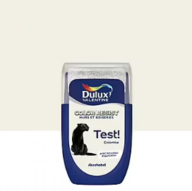 Testeur de peinture Color Resist murs et boiseries Dulux Valentine mat colombe 30ml