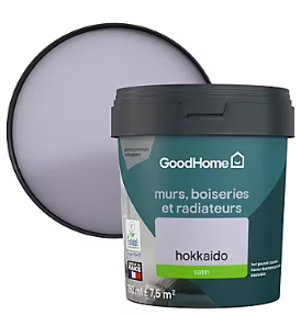 Peinture résistante murs, boiseries et métal GoodHome violet Hokkaido satin 0,75L