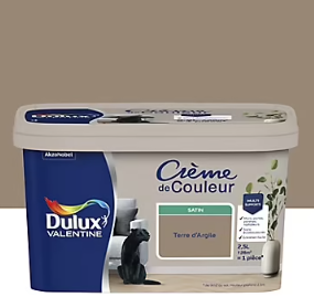 Peinture Crème De Couleur Dulux Valentine satin terre d'argile 2,5L