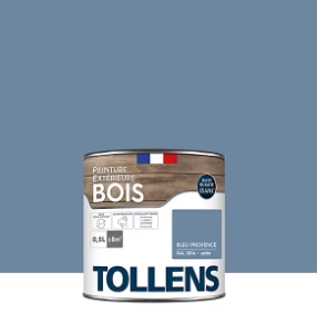 Peinture extérieure bois Tollens satin bleu provence 500ml