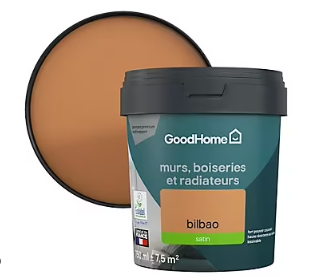 Peinture intérieure couleur murs, boiseries et radiateurs GoodHome satin bilbao marron 750ml