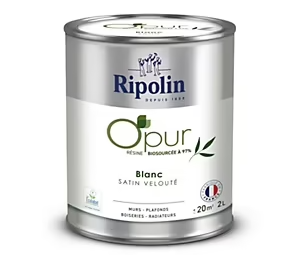 Peinture intérieure multisupport Ripolin O'pur blanc satin velouté 2L