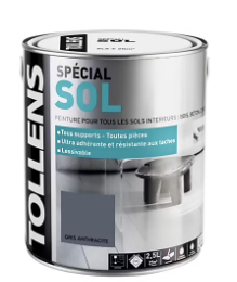 Peinture sol intérieur Tollens anthracite 2,5L